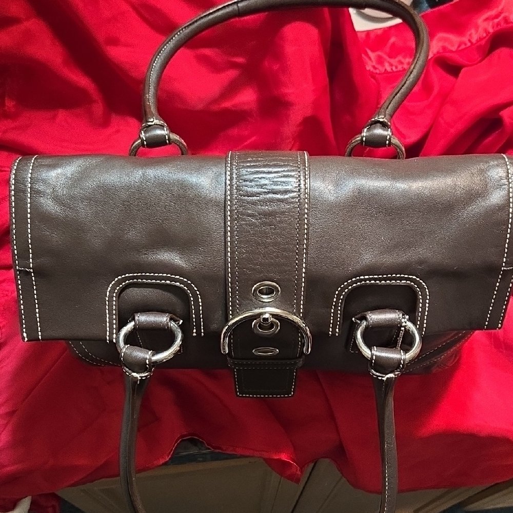 Coach Dark Brown Leather Handbag - Picture 8 of 16